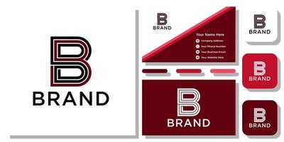symbol monogram shape letters illustration art simple modern line icon with business card template vector
