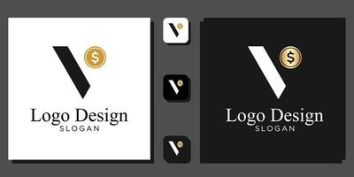 logo design symbol combination letters capital black gold shape with app template vector