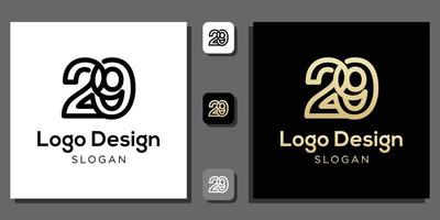 logo design number two nine years calculator numeric coding mathematics percent technology concept with app template vector