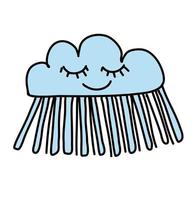 Boho cloud with rain. Cute vector illustration