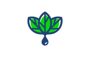 water drop from the bottom of the leaf. logo vector illustration