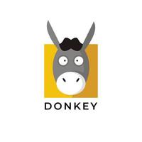 funny donkey face illustration logo vector
