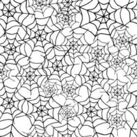 Happy Halloween vector seamless pattern. Spider web background. Holiday colorful texture  for wrapping, wallpaper, textile, scrapbooking. Hand drawn vector illustration in doodle style.