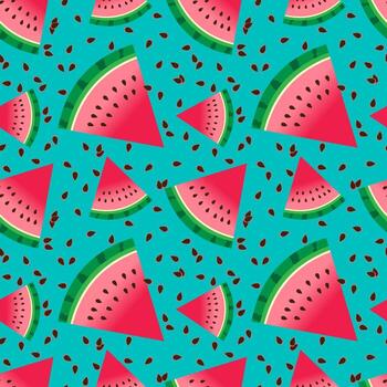 rebanada de sandía fresca vector de patrones sin fisuras. fondo de cuña de sandía. textura abstracta para envolver, papel pintado, textil, folleto. fondo de fruta madura.