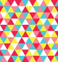 patrón transparente de vector triángulo retro. festivo, alegre fondo de formas geométricas. textura abstracta para envolver, papel tapiz, textil, folleto. telón de fondo de mosaico rojo, naranja, beige, azul, verde.