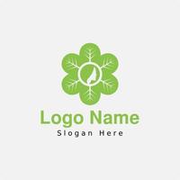 Beauty Logo Design with leaf Icon Vector