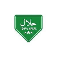 Halal Food Icon Logo Stamp Vector, Halal Certificate Tag Sign for Food and Drink Product Sticker vector