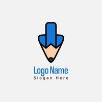 Pencil and Arrow Icon Logo Vector Design