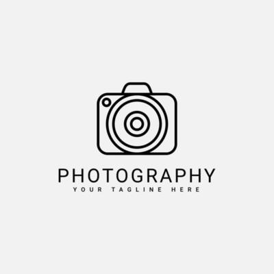 Photography Camera Logo Design Concept, Dslr or Mirrorless Icon Pictogram Logotype