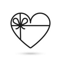 Heart gift box with a bow vector