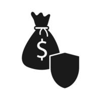 Bag of Money With Protection Sign vector