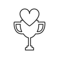 diseño de icono de logotipo de trofeo de amor vector