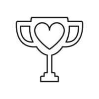 diseño de icono de logotipo de trofeo de amor vector