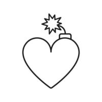 Outline bomb icon with editable stroke. vector