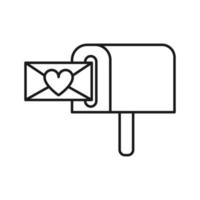 Love letter in mail box. vector