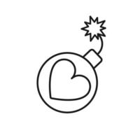 Outline bomb icon with editable stroke. vector
