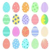 colección de huevos pintados de colores para pascua vector