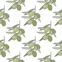 Olives hand drawn seamless pattern vector