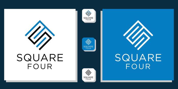 symbol monogram shape letters illustration art simple modern line icon with app template vector