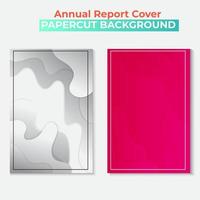 informe anual conjunto ilustración papercut papel capa vector