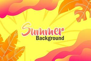 Summer Background with liquid shape and leaves Background vector for invitation, poster event.