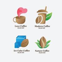 Impresionante logotipo de empresa, conjunto de cafetería, marca de paquete, identidad y etiqueta de cafetería. vector