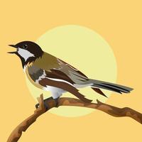vector de ilustración de imágenes de ilustración dibujadas a mano realistas de aves buenas para decoración de paredes, papel tapiz y elemento de producto de diseño