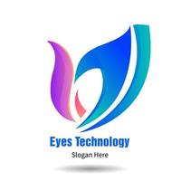 logo right eyes technology vector