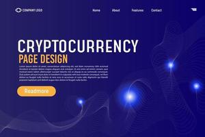 Gradient Landing Page Crypytocurrency Red background website . Template for websites, or apps. Abstract vector style. line and particles. Curved wavy line, smooth stripe Vector