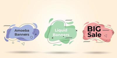 Geometric liquid colorful pastel abstract shapes set. Can use for background on website or mobile apps. Template ready for use in web or print design vector