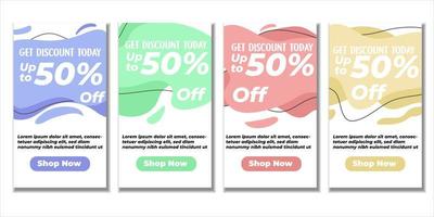 Vector Colorful Dynamic modern fluid mobile for sale banners. Sale banner template design, Flash sale special offer set and can use for instagram