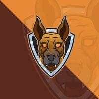 logotipo de mascota de esport de cabeza de perro para esport, juegos y deporte vector libre premium.
