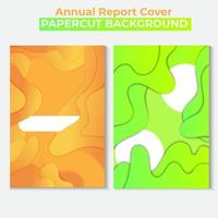 Annual report set  illustration papercut paper layer vector