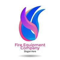 logo fire equipment company building for sign business vector
