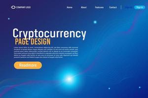 Gradient Landing Page Crypytocurrency Red background website . Template for websites, or apps. Abstract vector style. line and particles. Curved wavy line, smooth stripe Vector