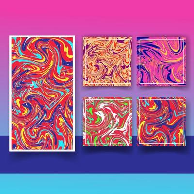 Vector ink marble style texture. Hand drawn marbling effect. Background illustration in many colors. colorfull print. Great for greeting and wedding cards, banner