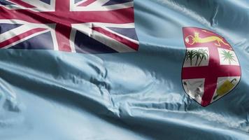 Fiji flag waving on the wind loop. Fiji banner swaying on the breeze. Full filling background. 10 seconds loop. video