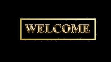 Welcome text animation gold, special gold video