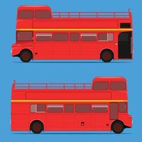 red double decker bus half roof top. london city.vector illustration eps10 vector