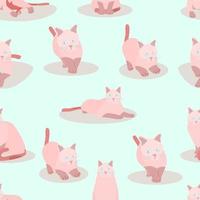 pattern seamless set of soft pastel cute cat element. vector illustration eps10