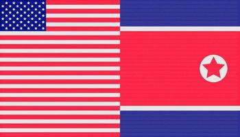 trade war concept. united states and north korea flag background. vector illustration eps10