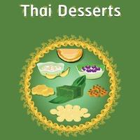 thai khanom desserts sweet sugar tasty tub tim banana coconut delicious chestnut homemade vector download now illustration