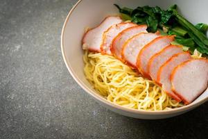 Barbecue Red Pork Noodles with Soup photo