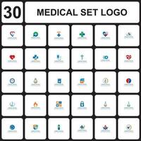 medical set logo , healthy set logo vector