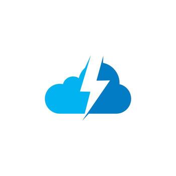 logotipo de rayo, logotipo de nube vector