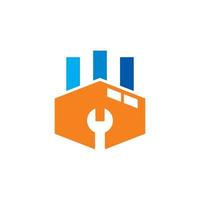 logotipo de construcción, vector de logotipo industrial