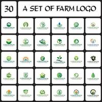 a set of farm logo , a set of agriculture logo vector