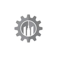 vector de máquina abstracta, logotipo de la industria