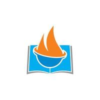 vector de libro de fuego, logotipo de la industria