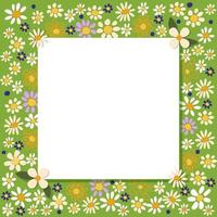 frame border design with cute flowers and leaves